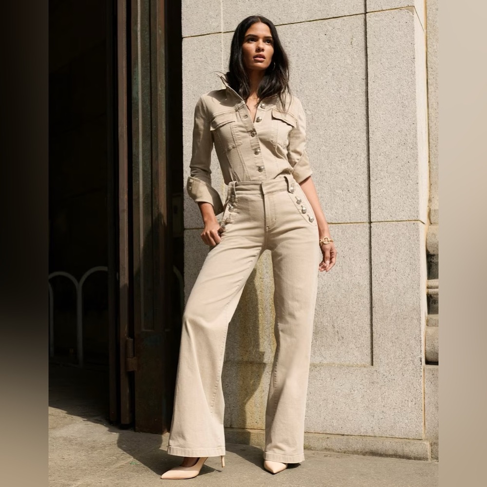 White House Black Market WHBM High-Rise Mariner Wide Leg Jeans